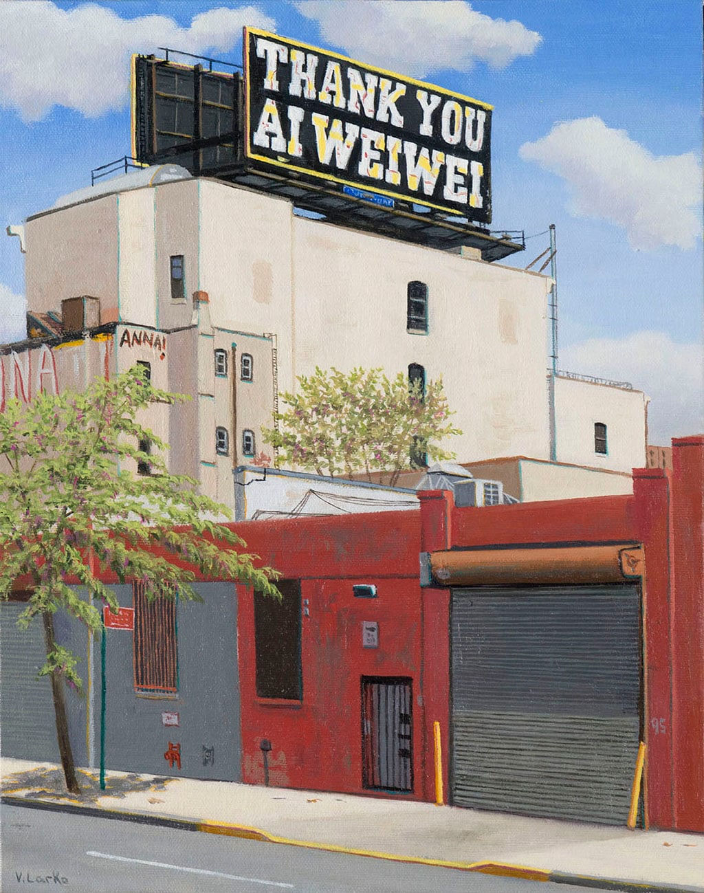 Painting by Valeri Larko of a street scape