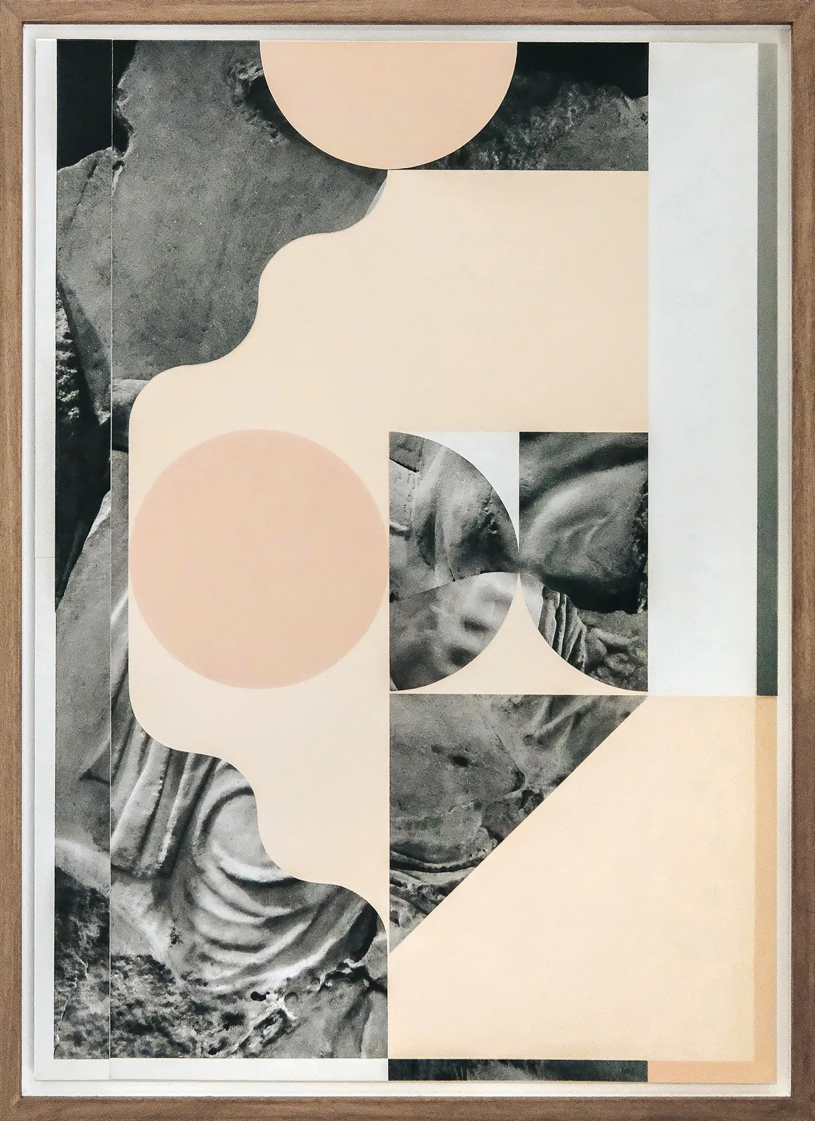 Paper collage with black and white shapes