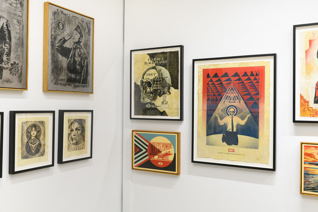 Installation view of Shepard Fairey's solo exhibition 