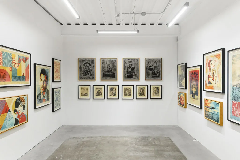 Installation view of Shepard Fairey's solo exhibition 
