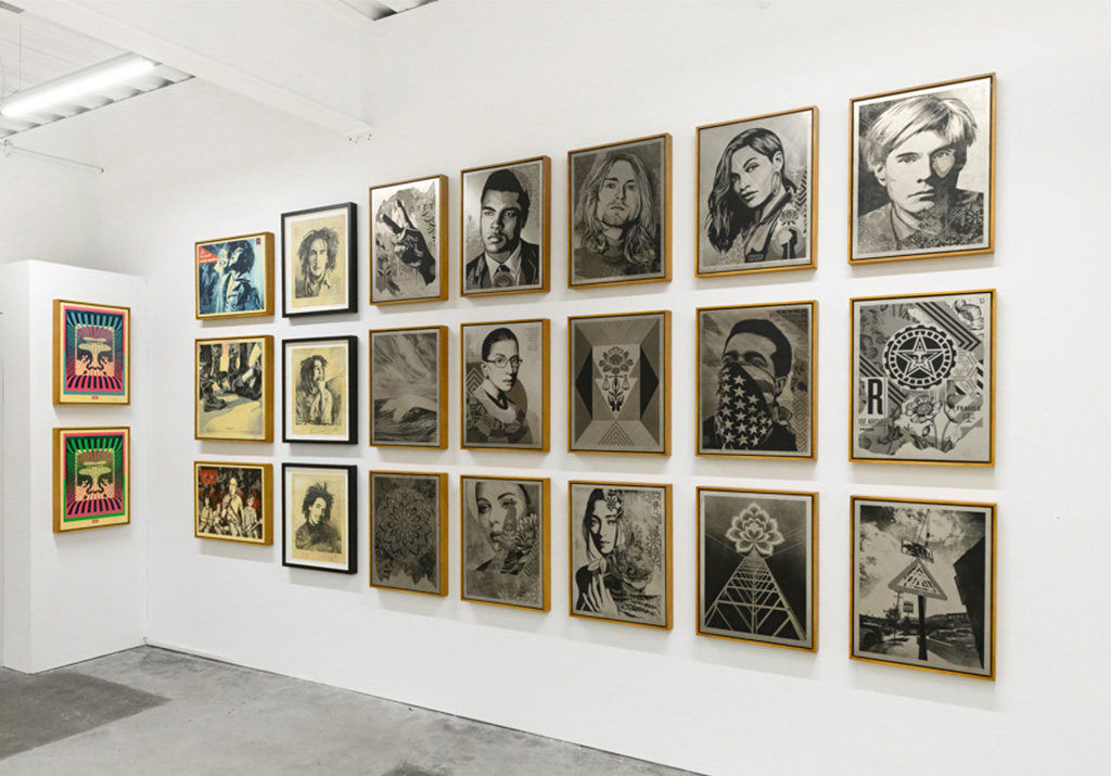 Installation view of Shepard Fairey's solo exhibition 