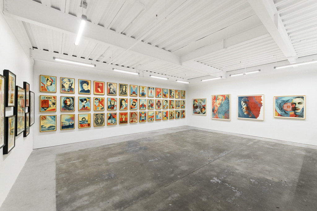Installation view of Shepard Fairey's solo exhibition 