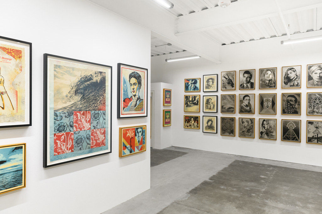 Installation view of Shepard Fairey's solo exhibition 