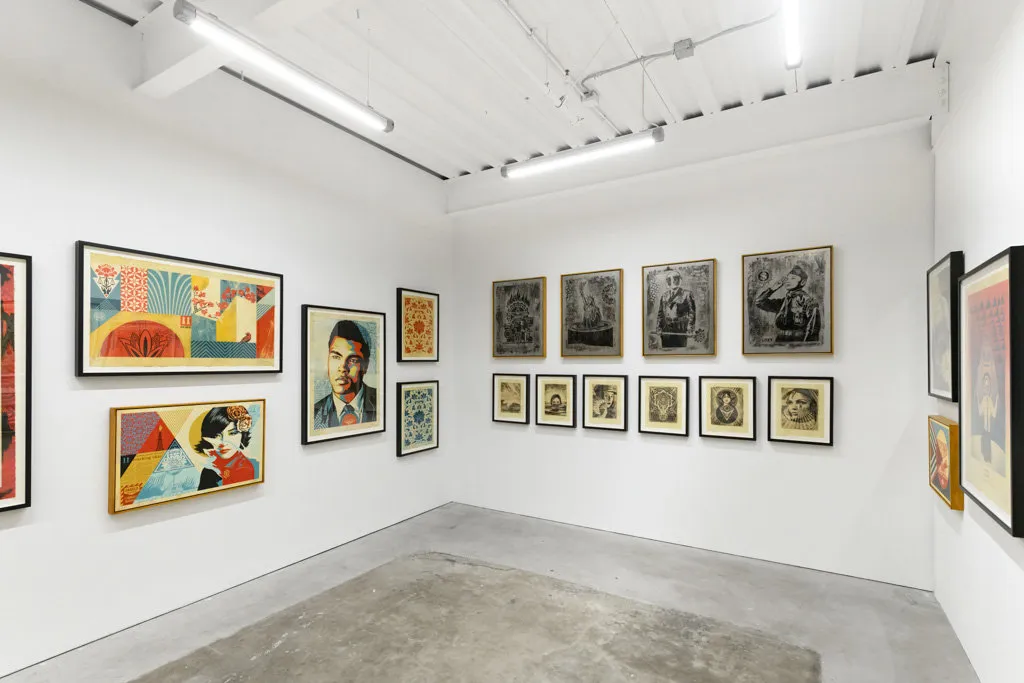 Installation view of Shepard Fairey's solo exhibition 