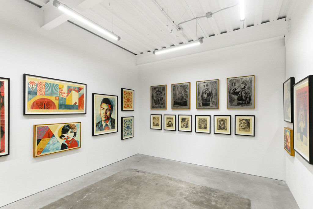 Installation view of Shepard Fairey's solo exhibition 