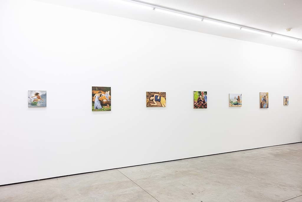 Photo of Matthew Grabelsky princess paintings hanging on white wall