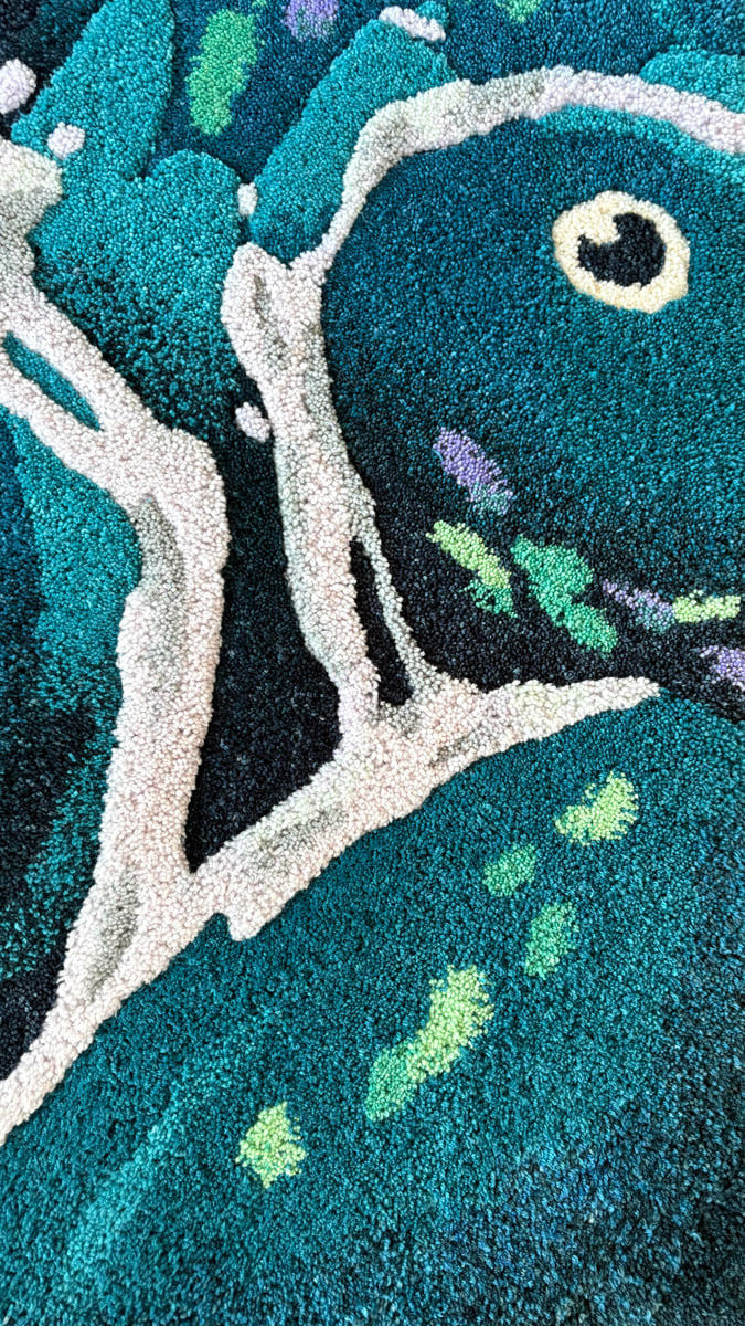 close up of tufted rug