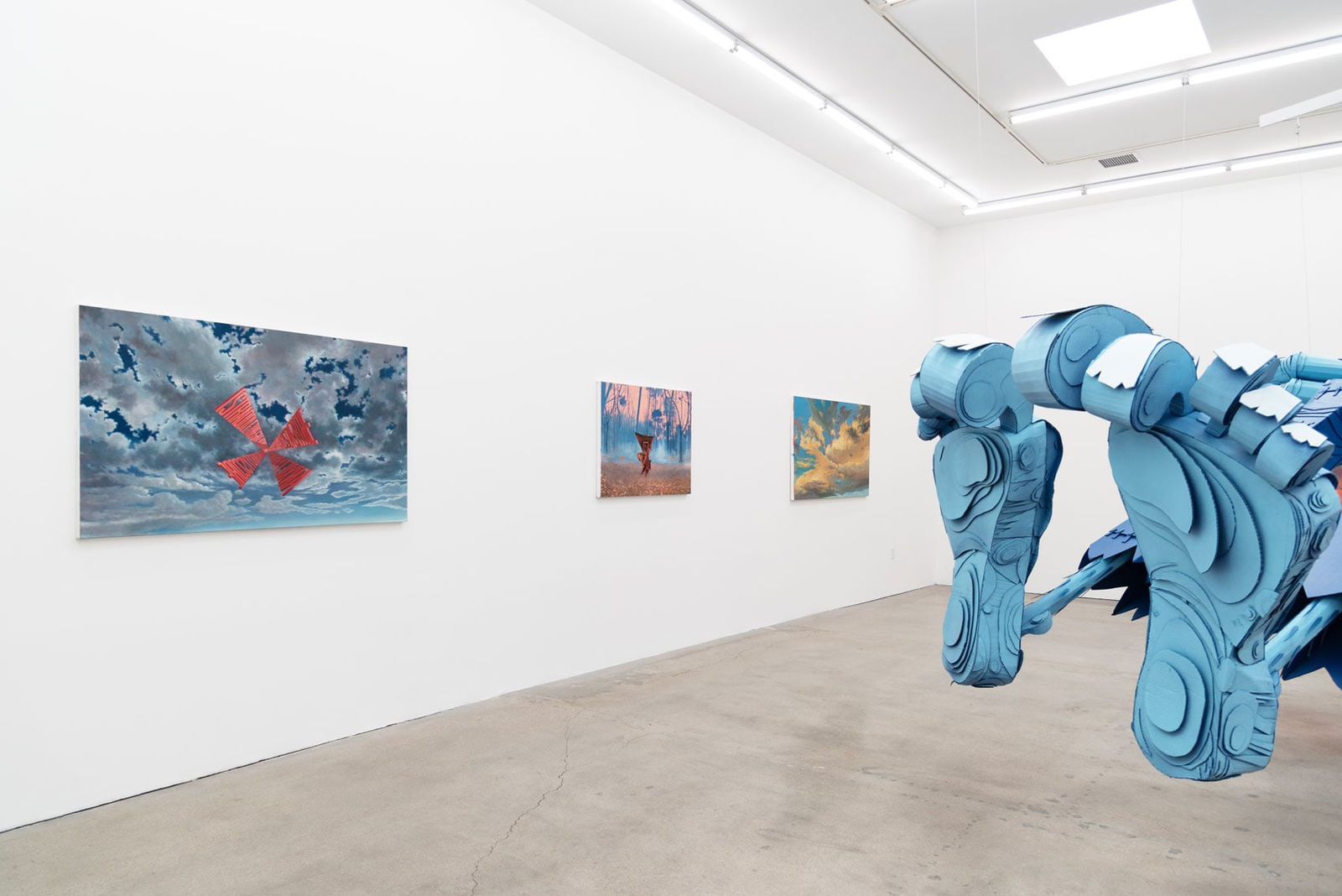 Installation image of at Hashimoto Contemporary Los Angeles of Wayne White's exhibition Jumping From Ice Floe to Ice Floe