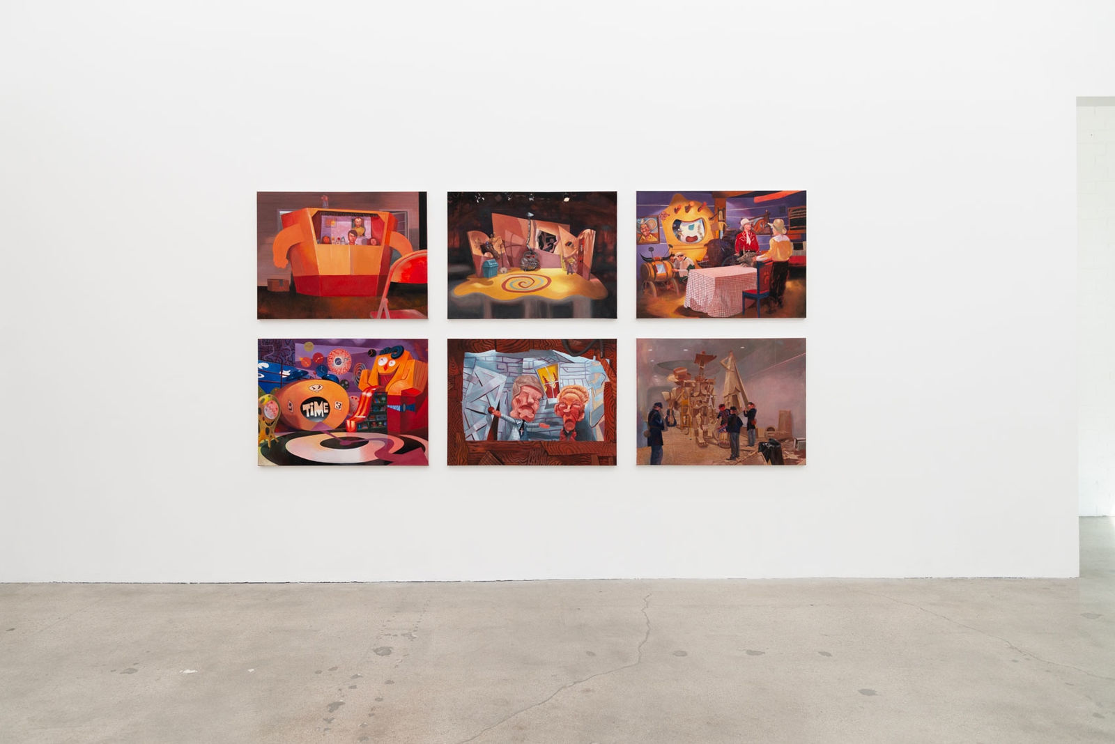 Installation image of at Hashimoto Contemporary Los Angeles of Wayne White's exhibition Jumping From Ice Floe to Ice Floe