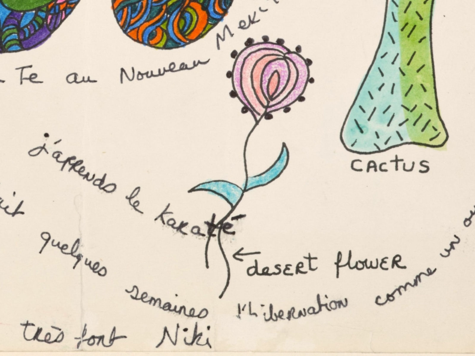 Niki de Saint Phalle, New Mexico Sunset (letter to Frédéric Rossif)/ New Mexico Sunset (lettre à Frédéric Rossif), 1975-1976