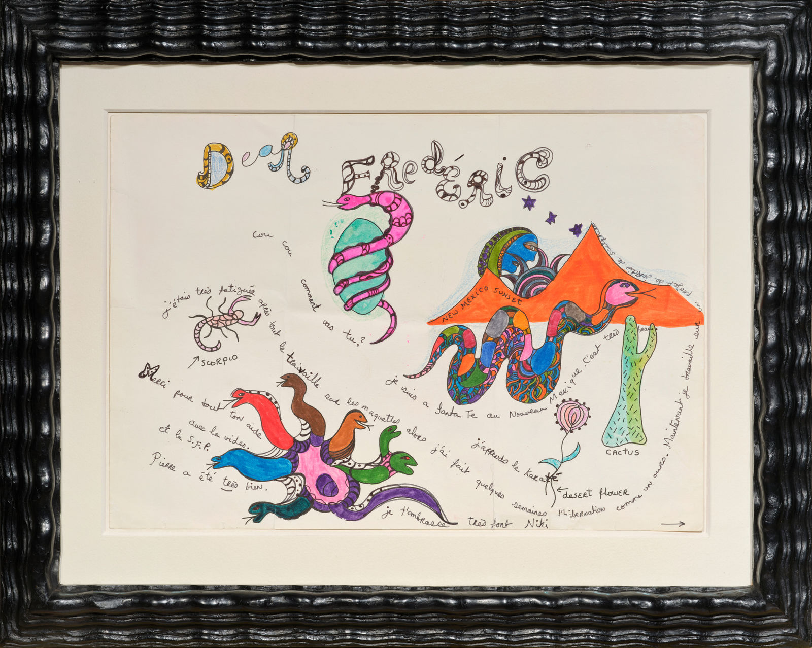 Niki de Saint Phalle, New Mexico Sunset (letter to Frédéric Rossif)/ New Mexico Sunset (lettre à Frédéric Rossif), 1975-1976