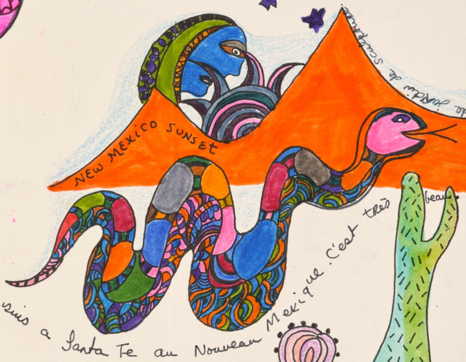 Niki de Saint Phalle, New Mexico Sunset (letter to Frédéric Rossif)/ New Mexico Sunset (lettre à Frédéric Rossif), 1975-1976