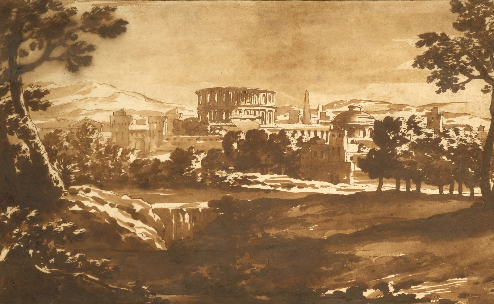 Jan de Bisschop, View of an antique city/ Vue d'une cité antique