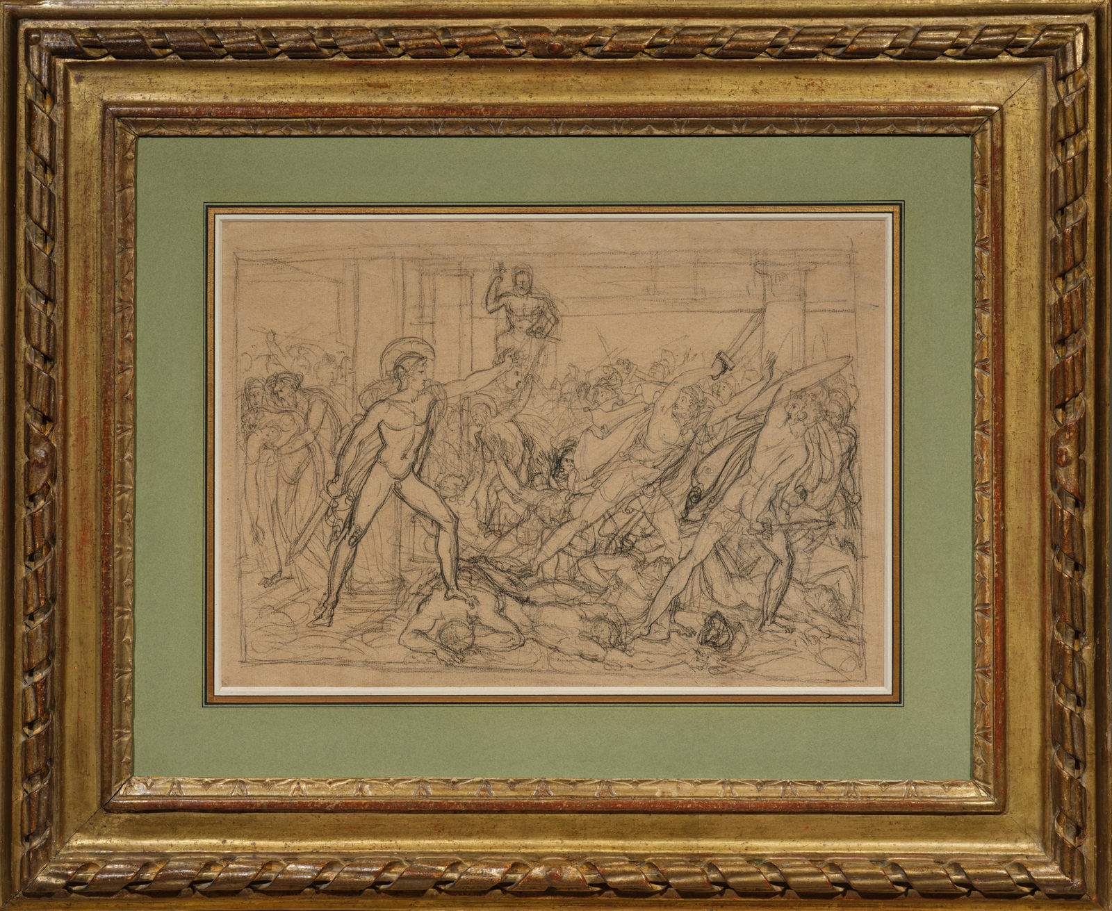 Anne-Louis Girodet de Roussy-Trioson, Perseus brandishing Medusa's Head to fight Phineas' Supporters/ Persée brandissant la tête de Méduse pour combattre les partisans de Phinée, ca. 1800-1810