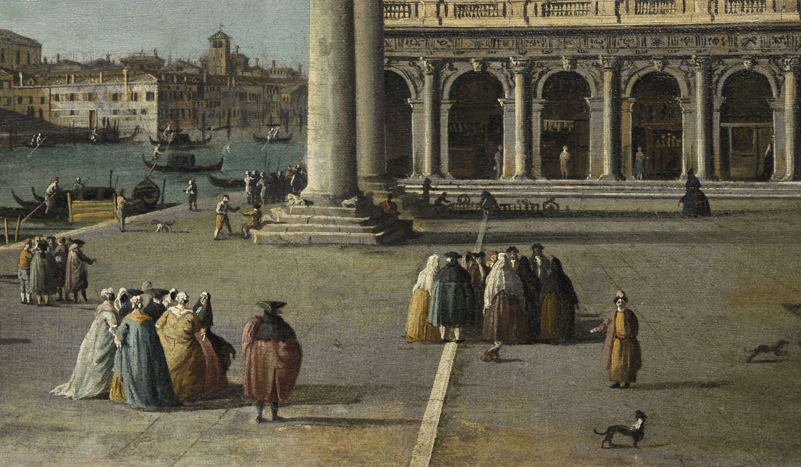 Bernardo Canal, View of the Piazzetta with the Libreria, the Entrance to the Grand Canal and Santa Maria della Salute- Vue de la Piazzetta, Circa 1738-1740