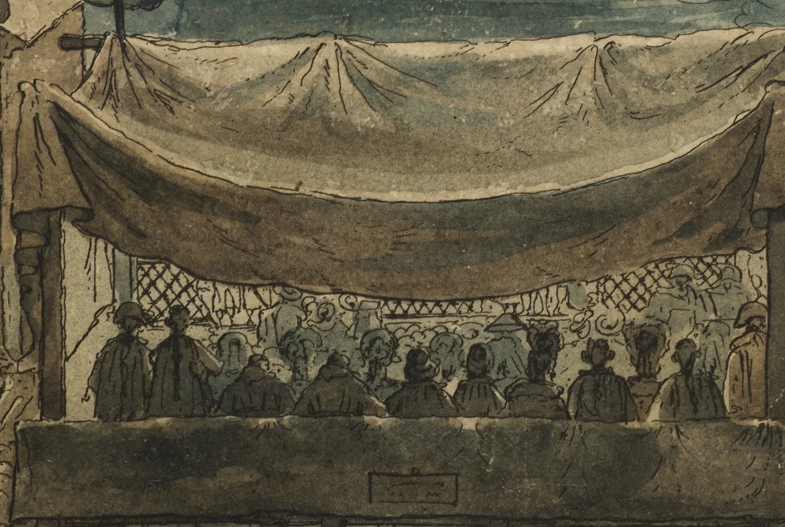 Louis-Jean Desprez, The Girandola above the Castel Sant'Angelo/ La Girandole au-dessus du Château Saint-Ange, 1781-1784