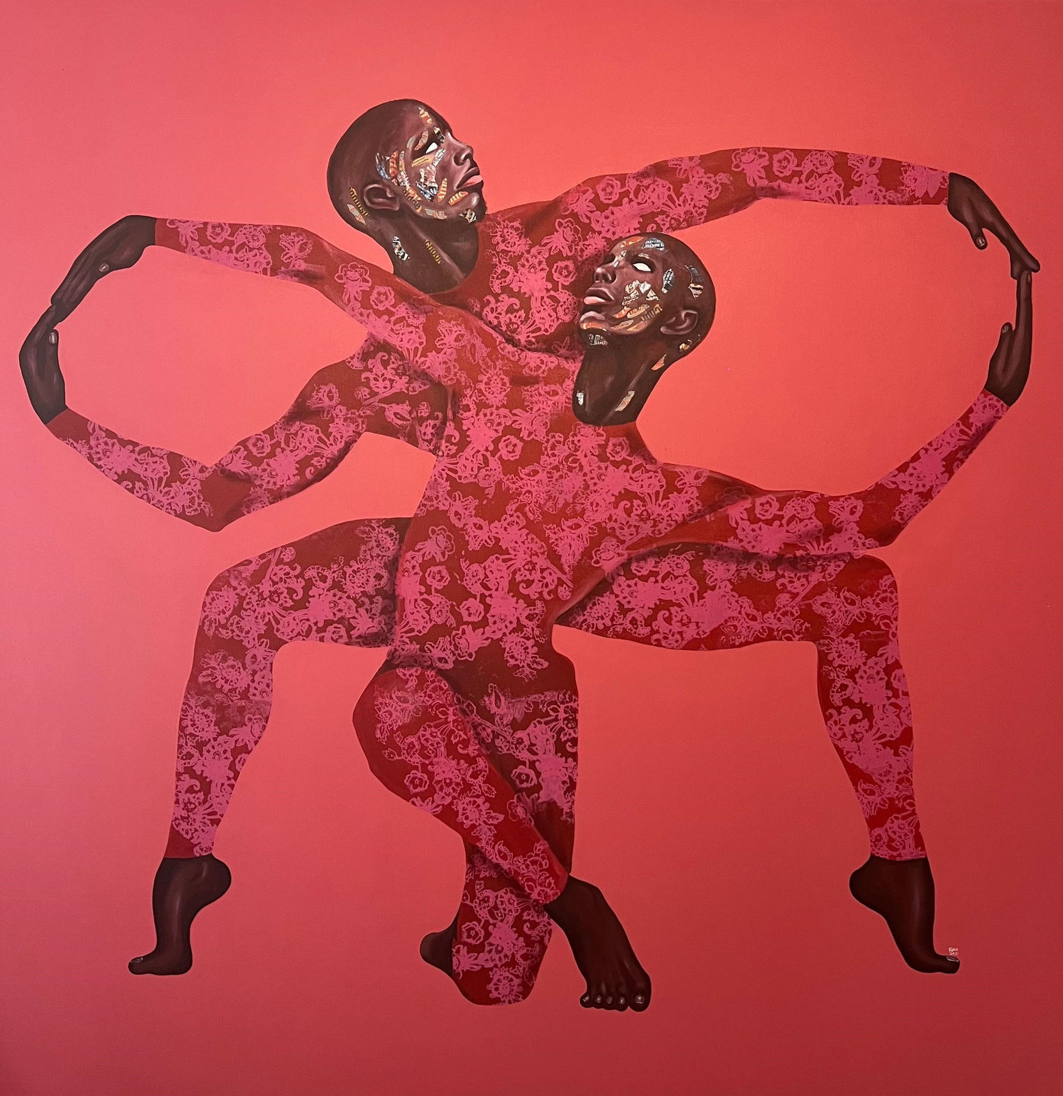 Emmanuel Taku, Brothers in red, 2021