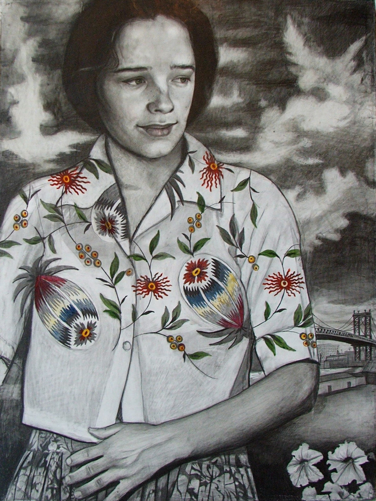 Jenny Scobel, Girl with Flower Shirt, 2003