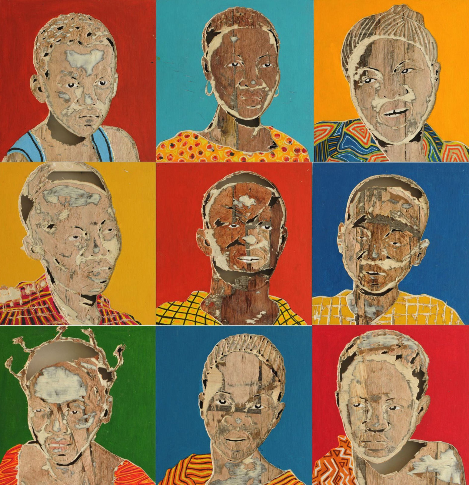 Aime Mpane, 9 Portraits from the Kinoct series, 2011