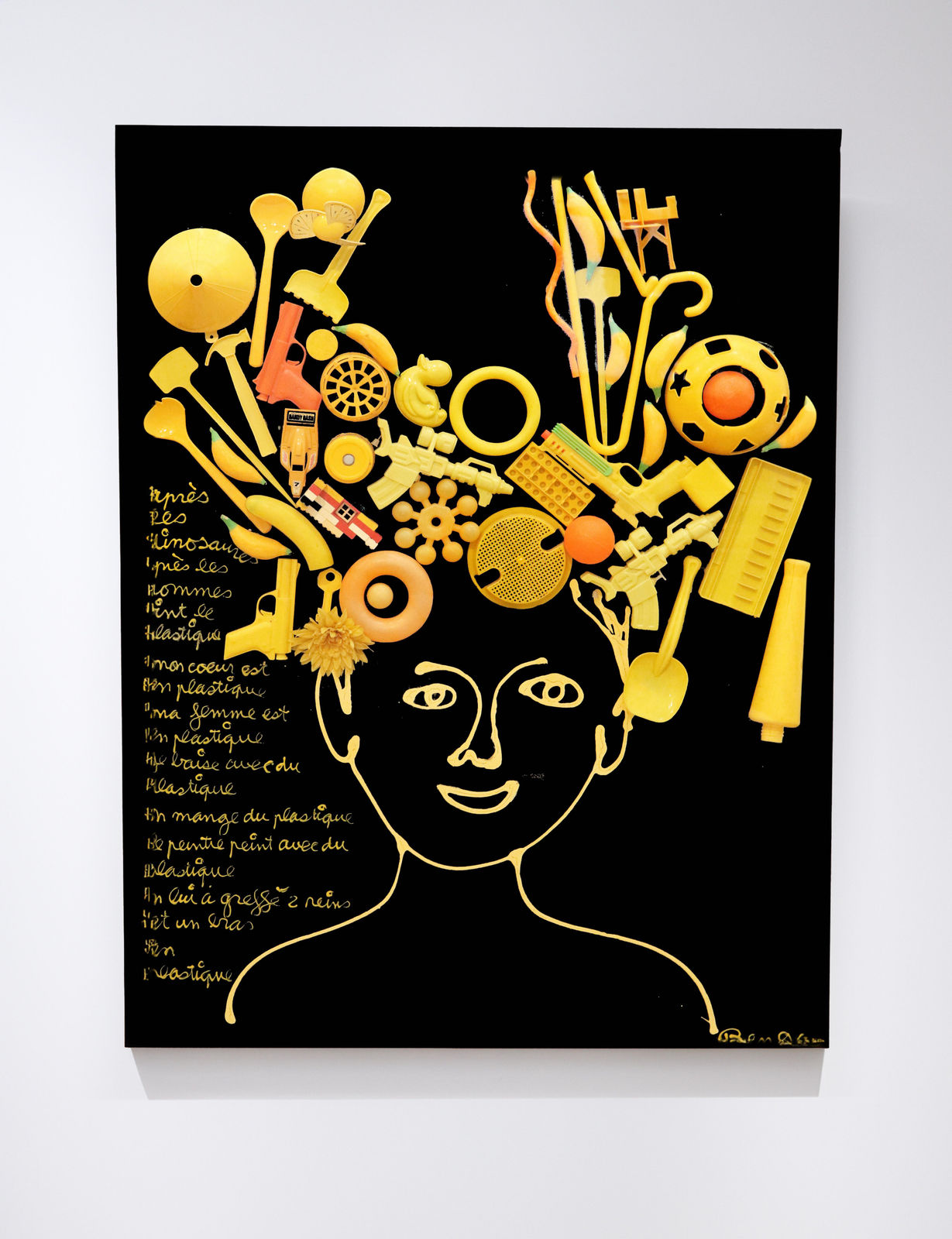 BEN, Après les dinosaures, après les hommes vint le plastique. Mon coeur est en plastique. Ma femme est en plastique. Je baise avec du plastique. On mange du plastique. Le peintre peint avec du plastique. On lui a greffé 2 reins et un bras en plastique., 1996