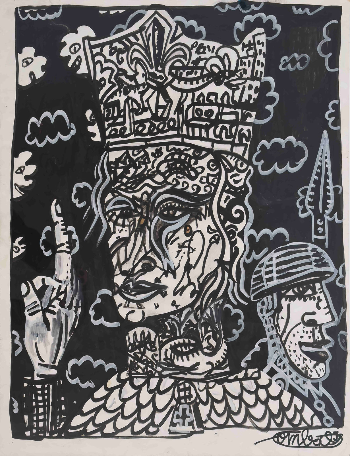 Robert Combas, Sans titre (Louis XV), circa 2000