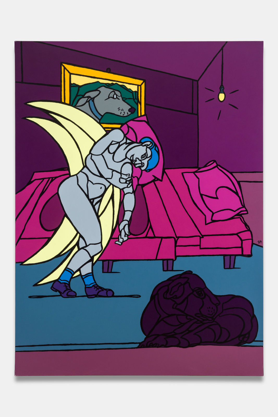 Valerio Adami, La luna e il cane, 2017