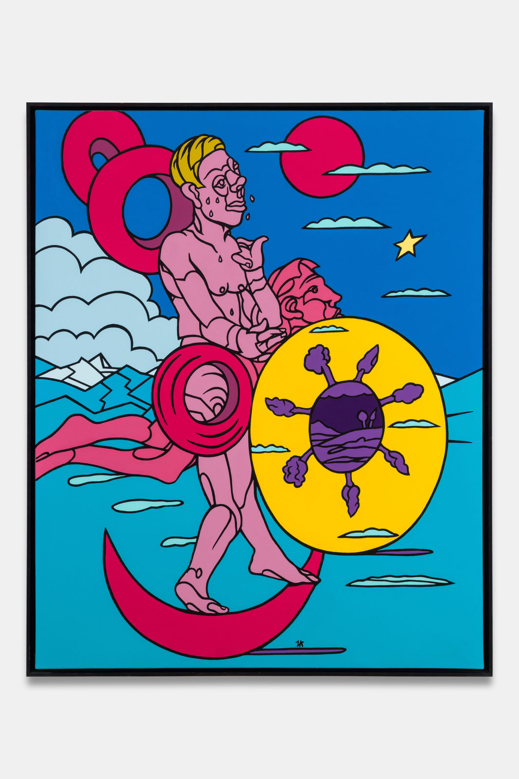 Valerio Adami, La falce di luna sul lago nero, 2015