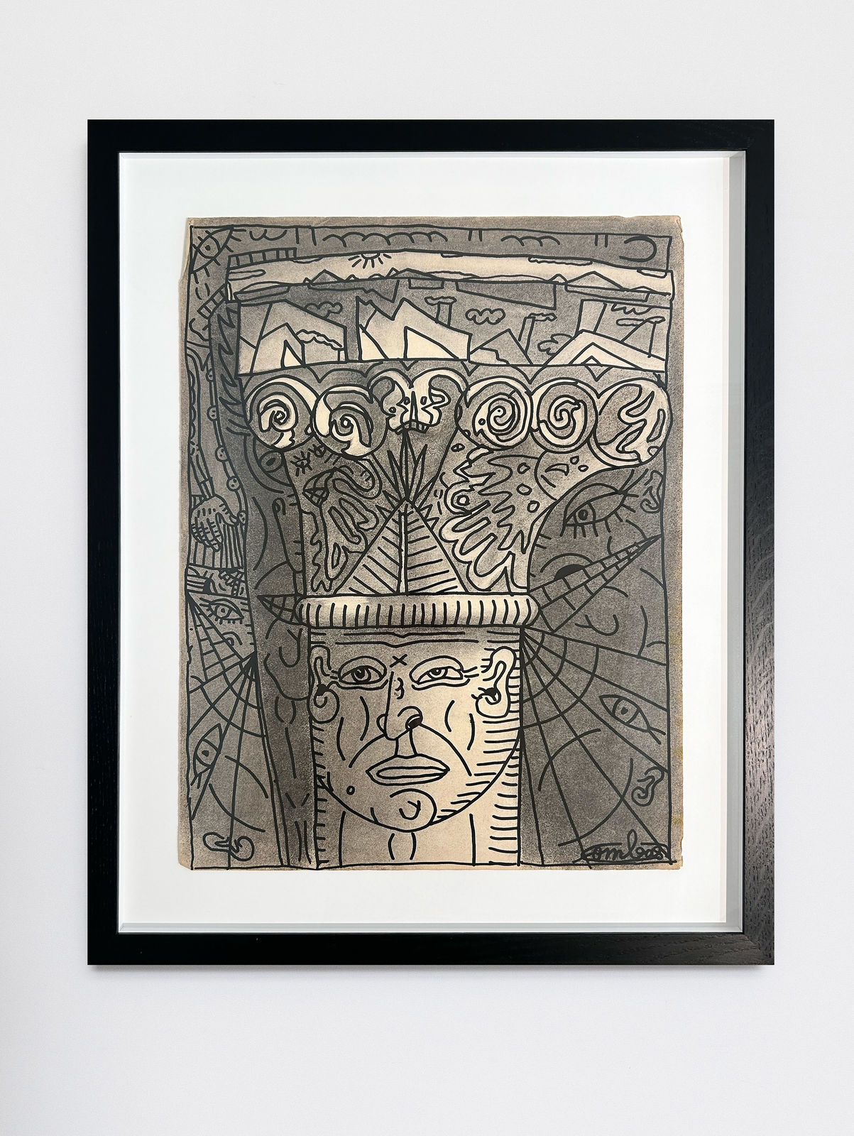 Robert Combas, TÊTE À CHAPEAU EN CHAPITEAU, BIEN ENTOURÉE DE YEUX OUVERTS, 2024