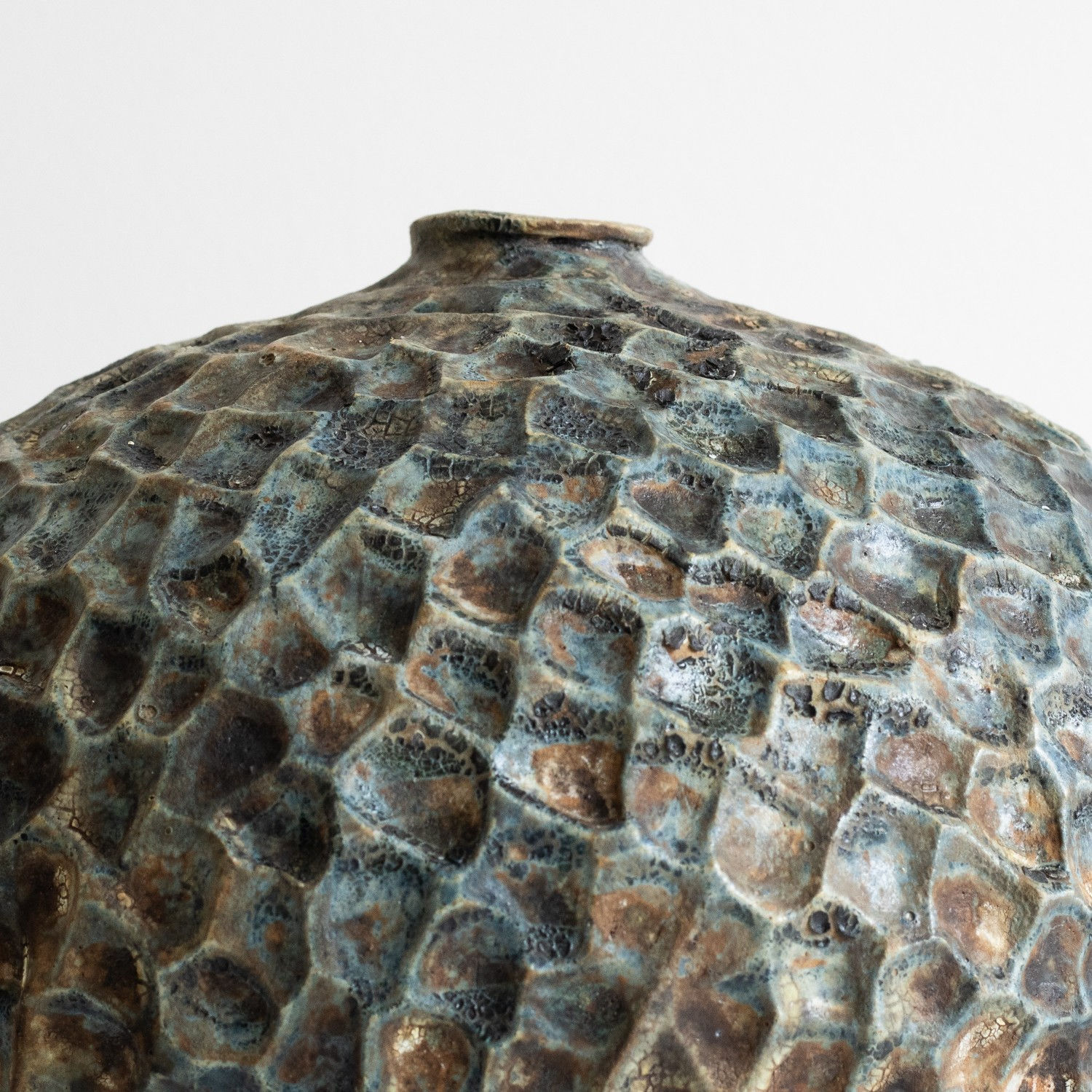 Lise Herud Braten, Slate Blue Carved Vessel