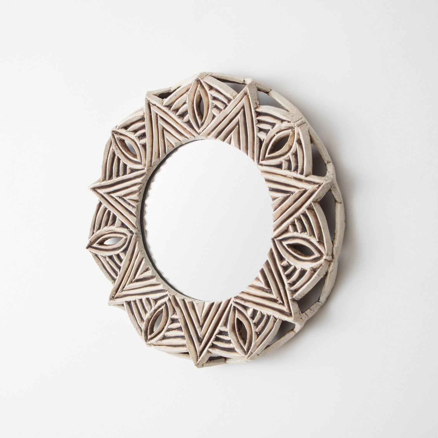 Christopher Maschinot, White & Black Carved Mirror