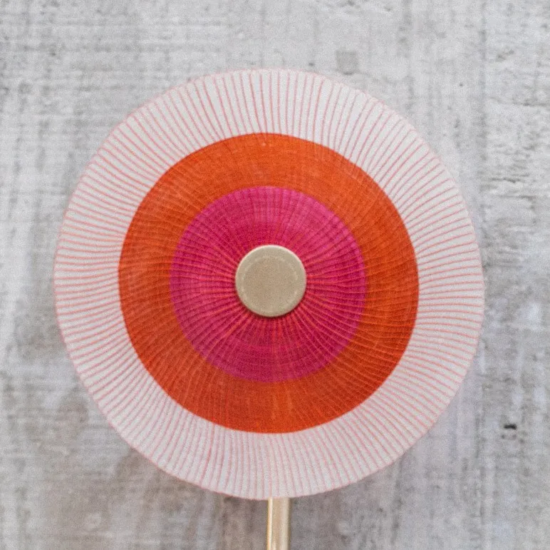 Lamps from Chile, Single Red-Orange Crin Wall Light