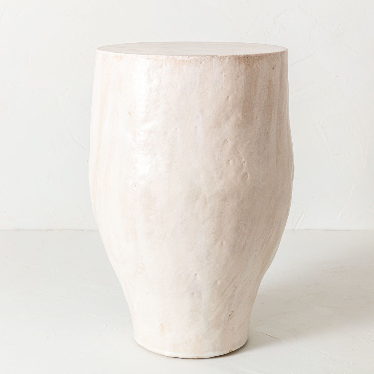 William Coggin, Light Pink/White Ceramic Side Table