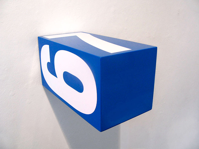 Anton Parsons, All The Time (white on blue), 2013