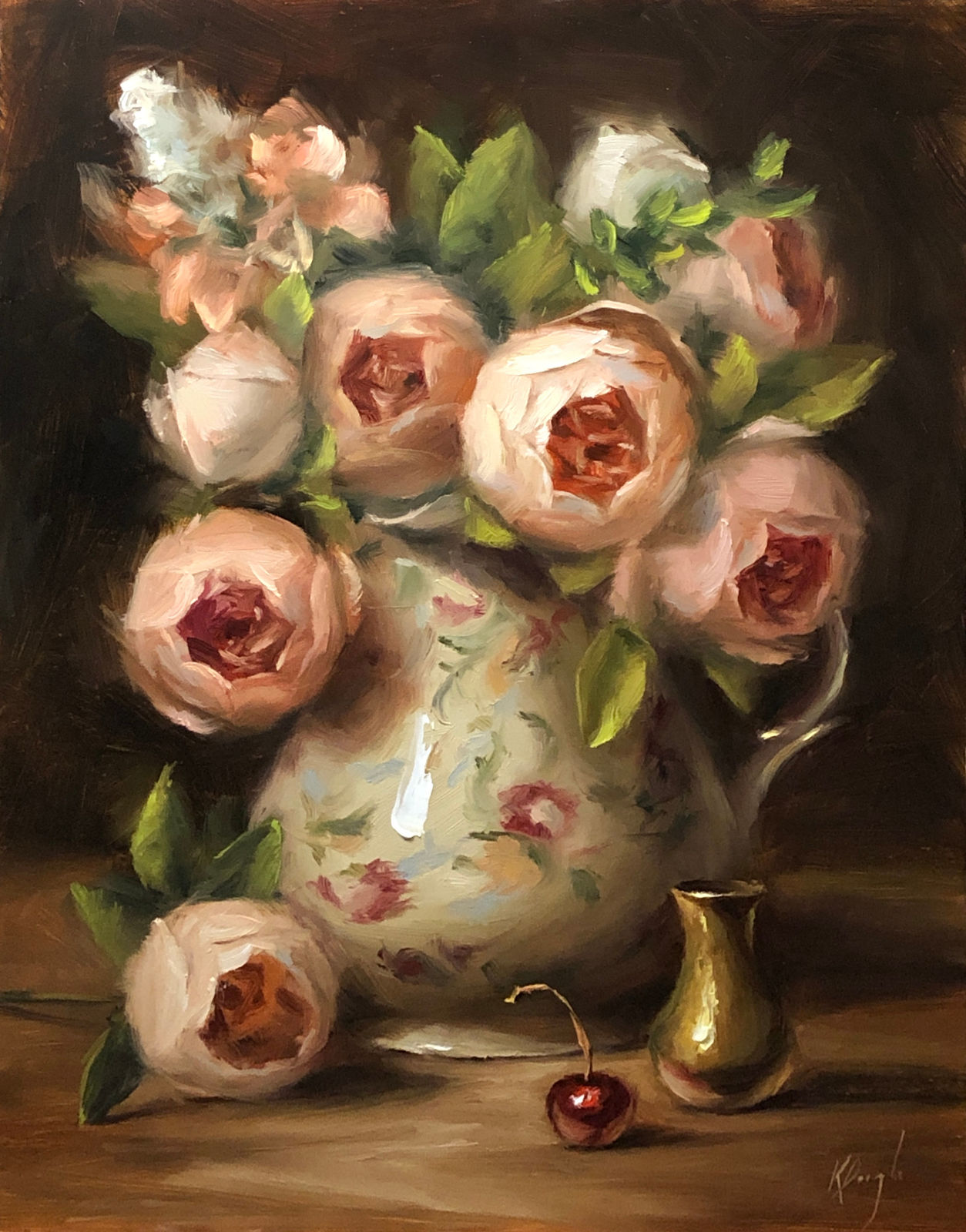 Karen Daigle, Peonies in Porcelain