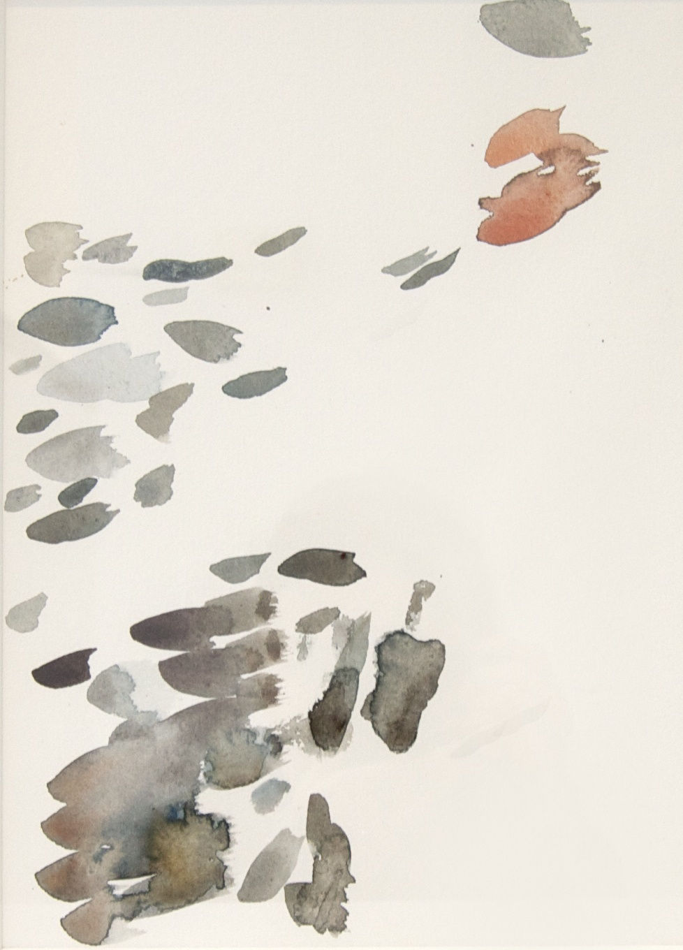 Abstract watercolor spots of grey