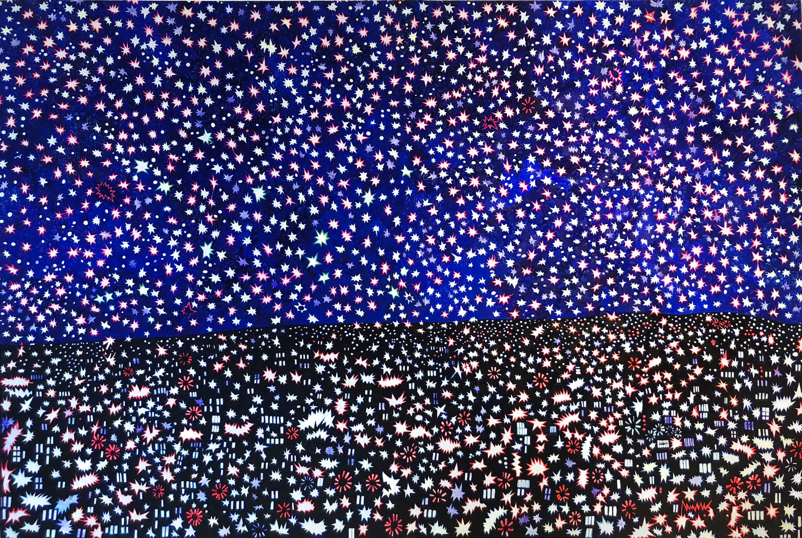 Many stars in a night sky