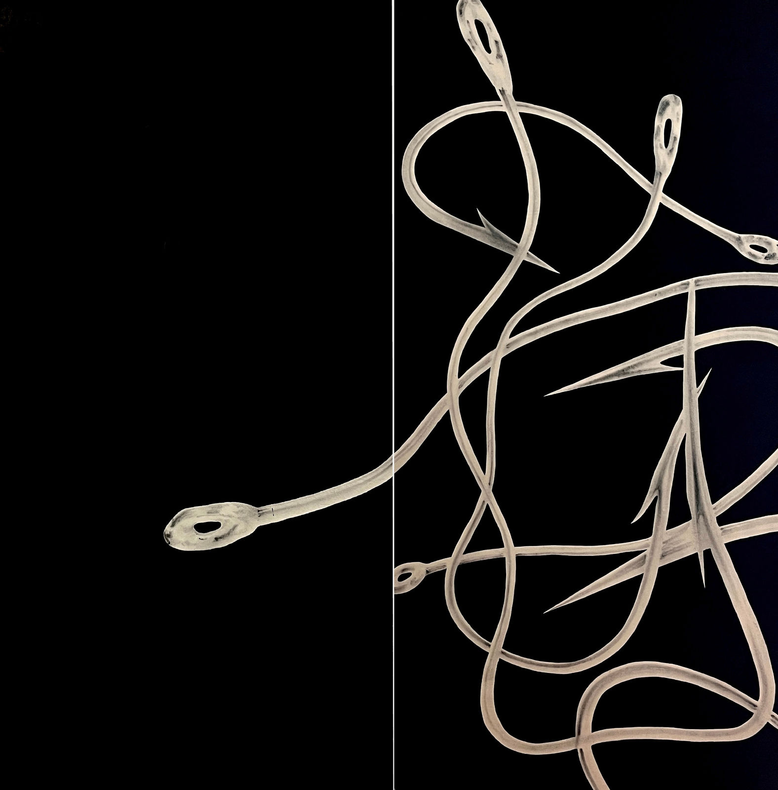 Jiahao Qiu, Black and White -13 Entangling, 2023