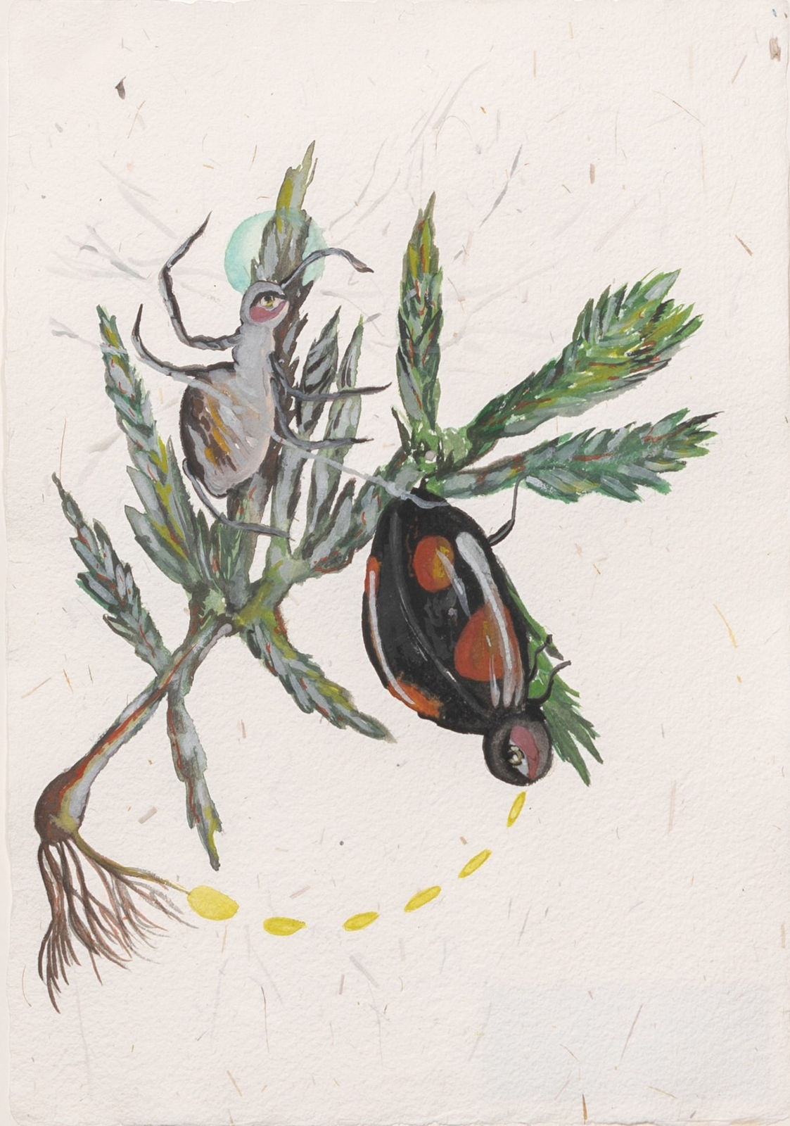 Alymamah Rashed Mirrors from the Sidewalks (A Pilgrimage from Turkey to Holland), 2024 Watercolor on handmade paper 21 x 29.7 cm 8 1/4 x 11 3/4 in (C01381)