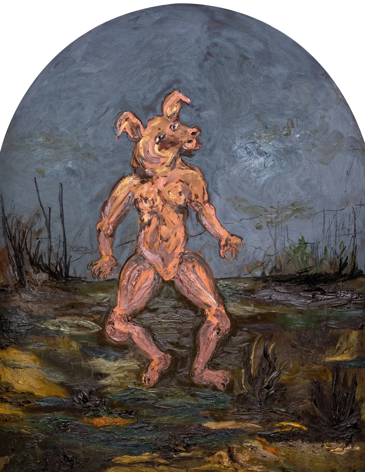 Maitha Abdalla Will the Gods Belong?, 10, 2023 Oil on board 100 x 80 cm 39 3/8 x 31 1/2 in (C00954)