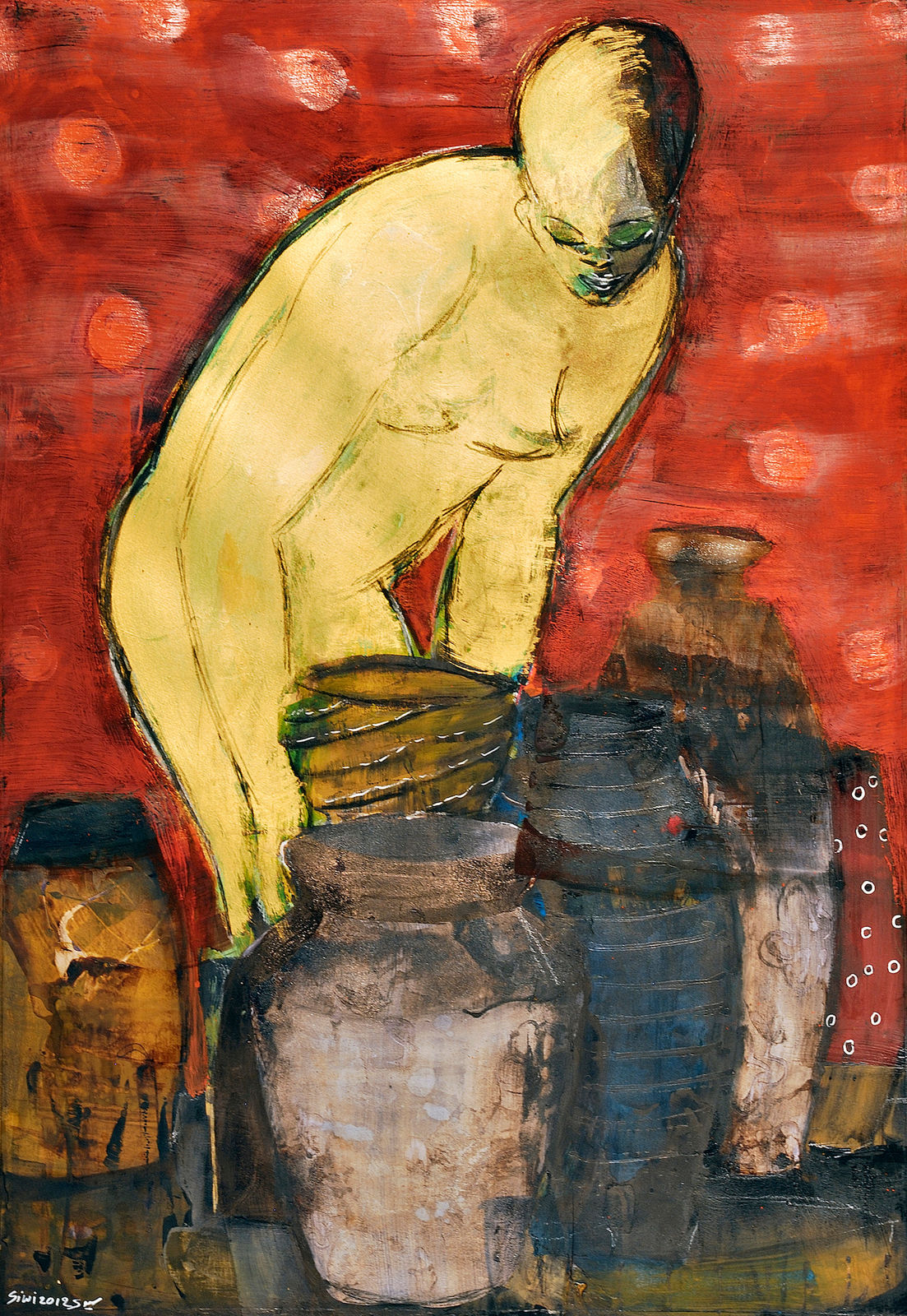 Adel El Siwi, Woman in the Pots, 2012