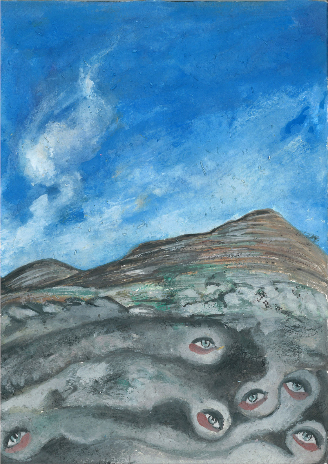 Alymamah Rashed Mirrors from the Sidewalks (A Pilgrimage from Turkey to Holland), 2024 Watercolor on handmade paper 21 x 29.7 cm 8 1/4 x 11 3/4 in (C01395)