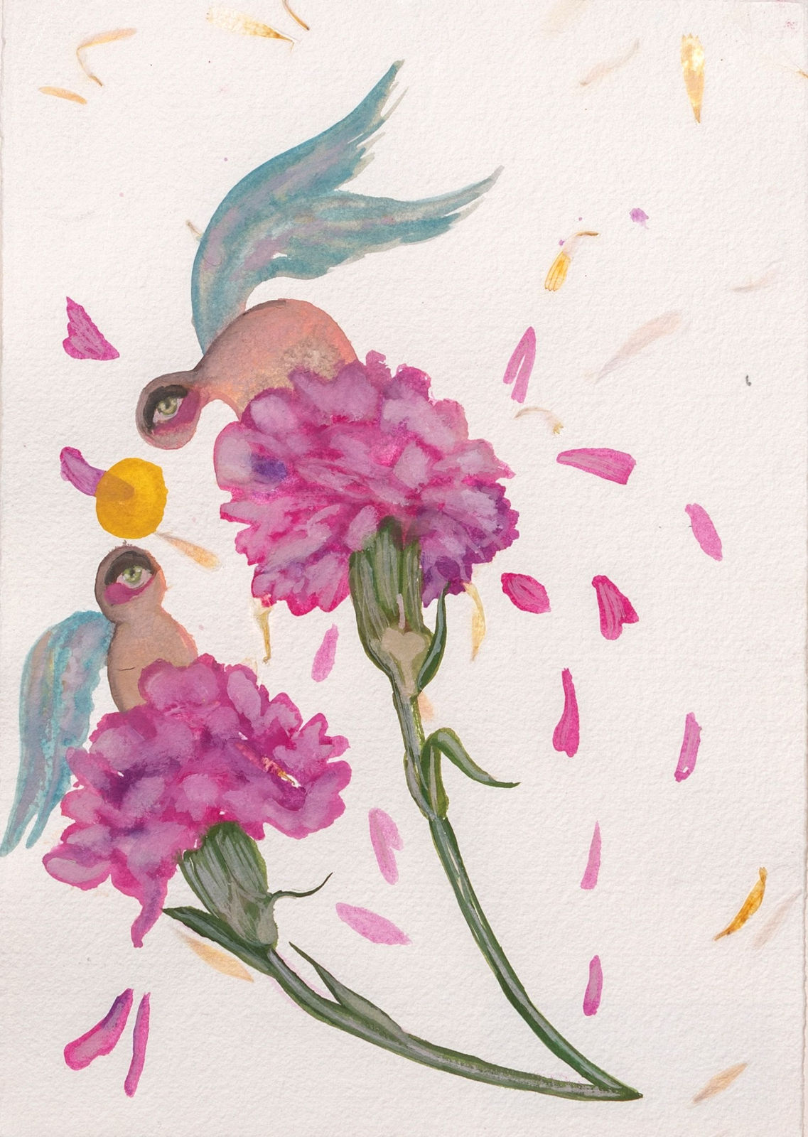 Alymamah Rashed Mirrors from the Sidewalks (A Pilgrimage from Turkey to Holland), 2024 Watercolor on handmade paper 21 x 29.7 cm 8 1/4 x 11 3/4 in (C01497)