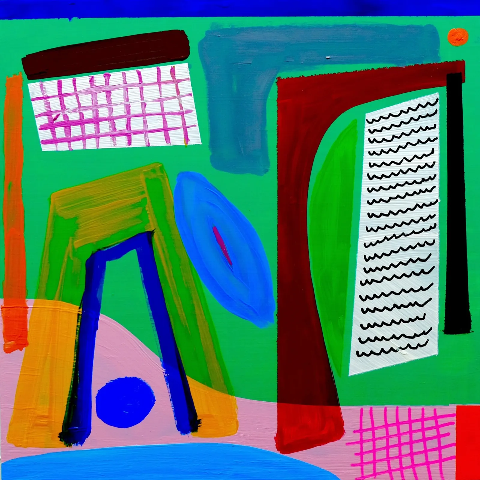 Nasser Almulhim Dreams Will be True 5, 2023 Acrylic on board 30 x 30 cm 11 3/4 x 11 3/4 in (C00938)