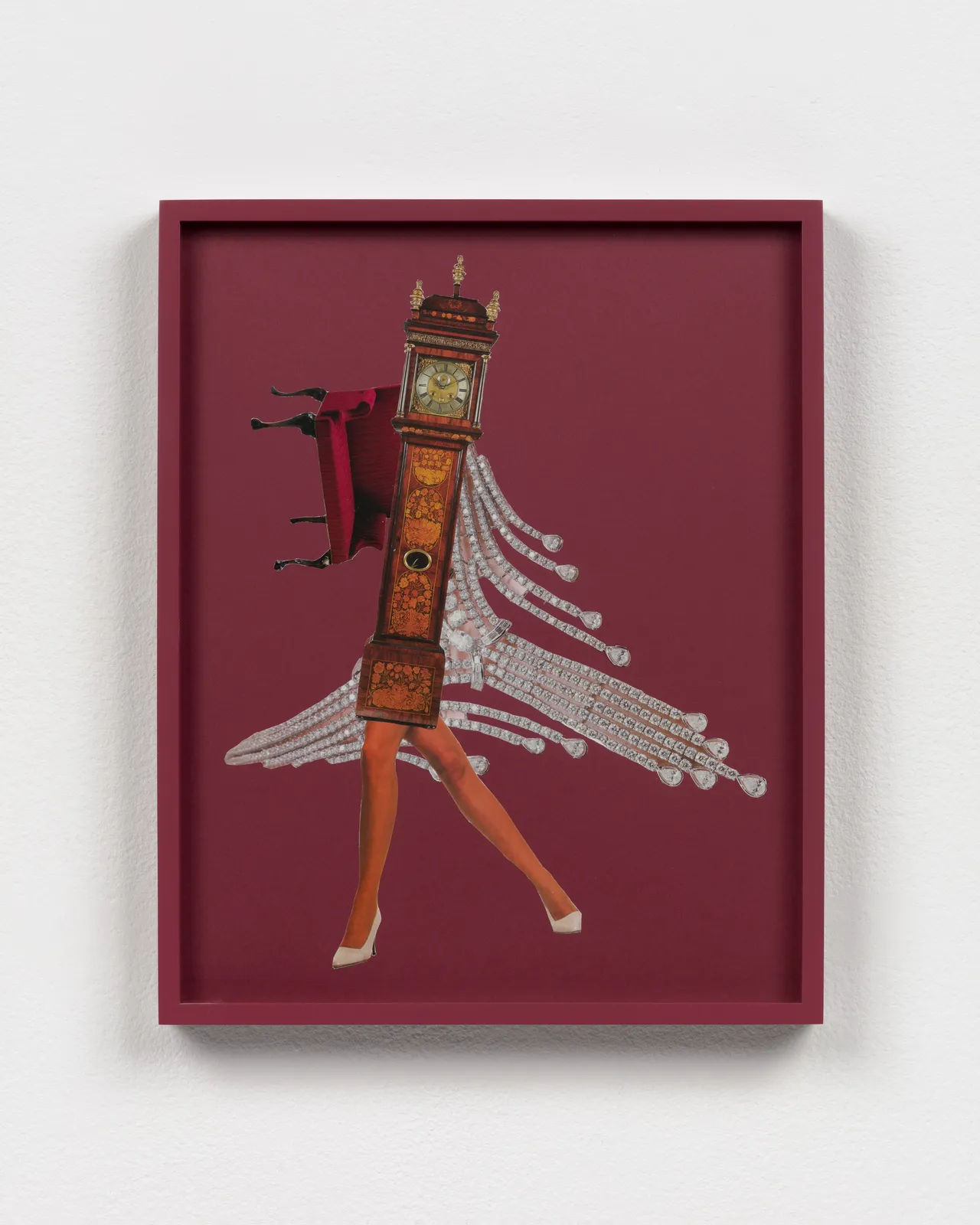 Image of Catachresis on paper #66 (face of the clock, legs of the chair, face of the crystal, heels of the shoe)