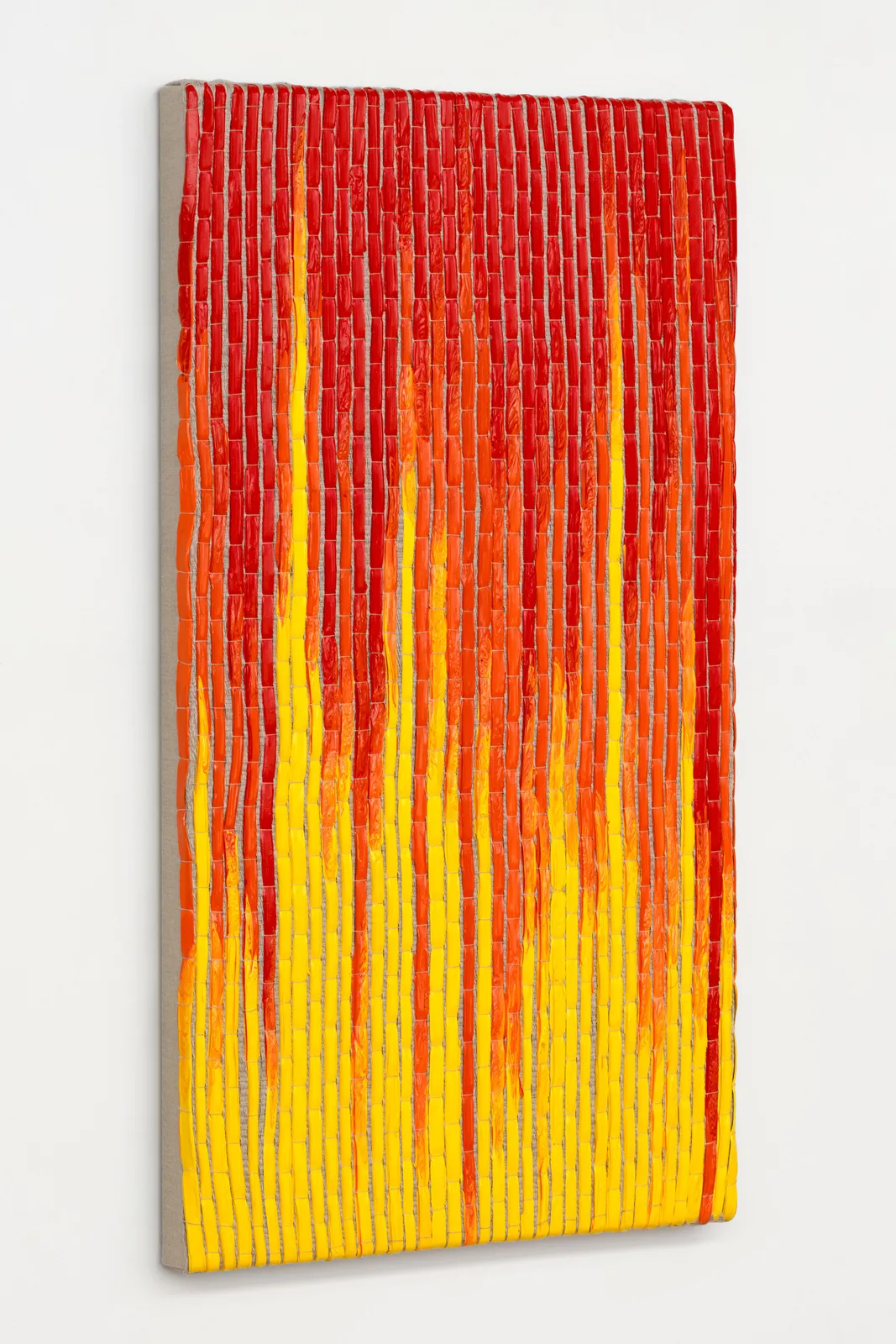 Image of Woven Paint as Warp (Red, Orange, and Yellow Values)