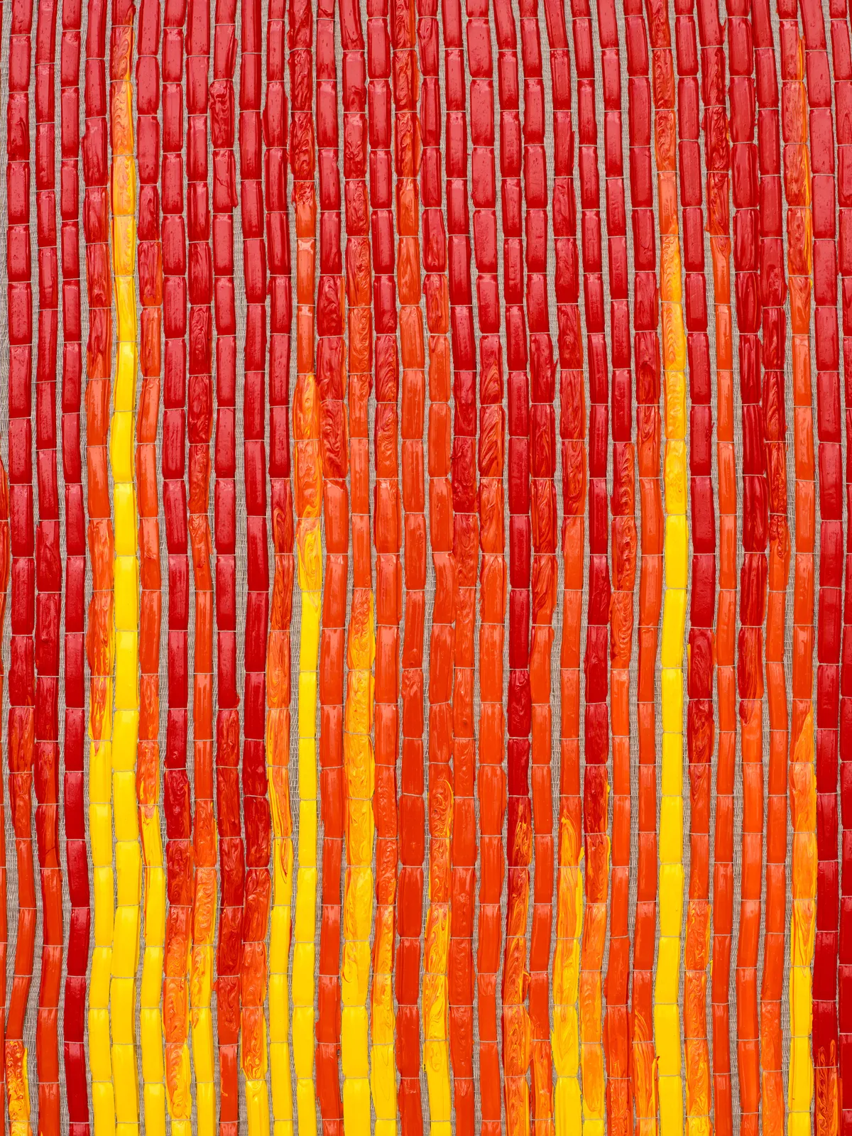 Image of Woven Paint as Warp (Red, Orange, and Yellow Values)