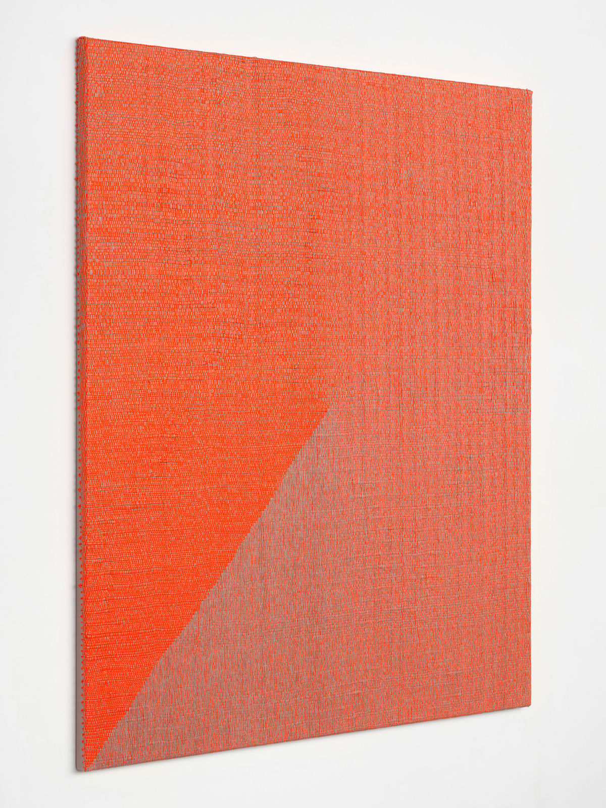 Woven Angle Gradient as Weft, Fluorescent Orange (225°)