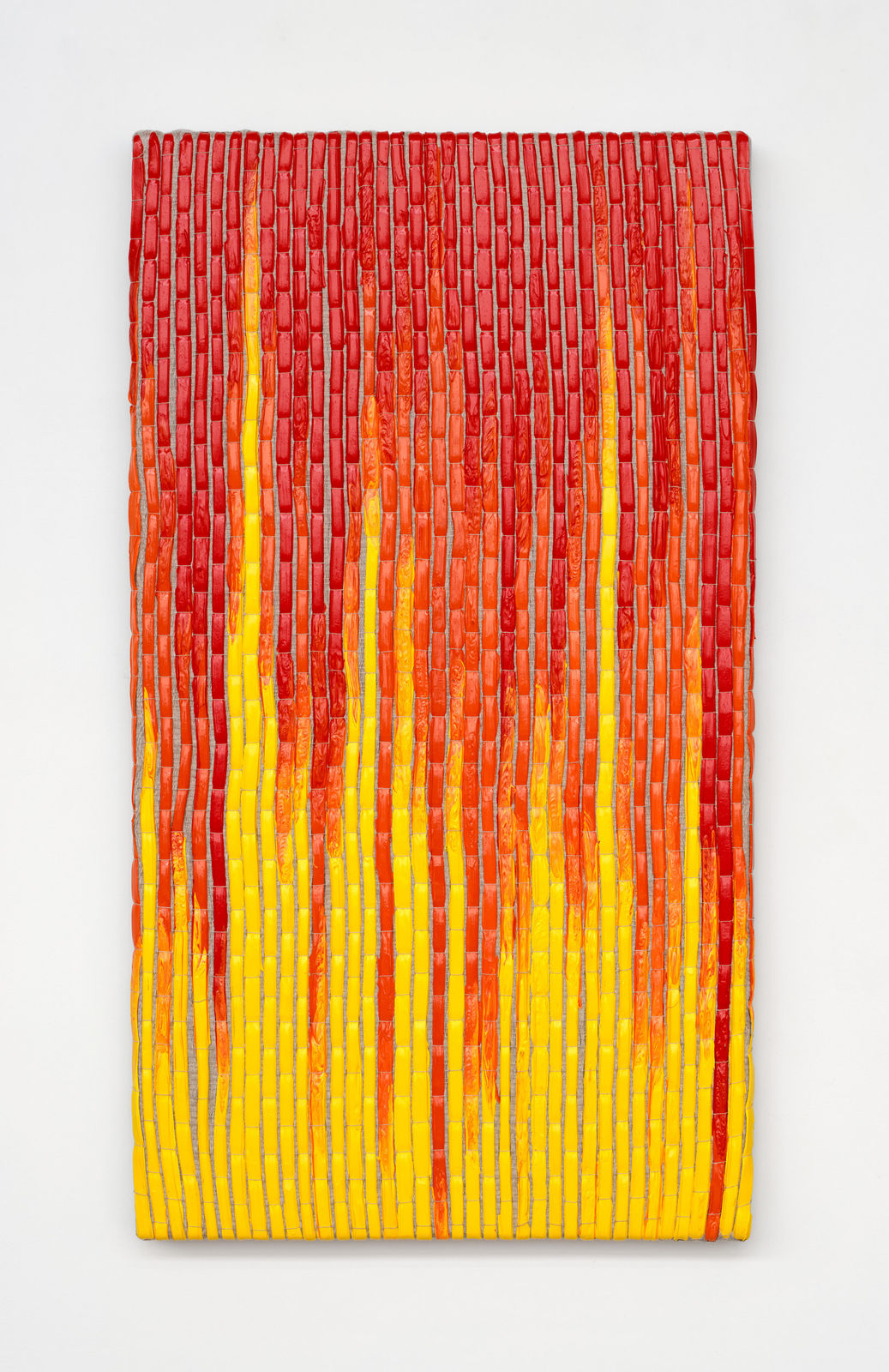 Image of Woven Paint as Warp (Red, Orange, and Yellow Values)