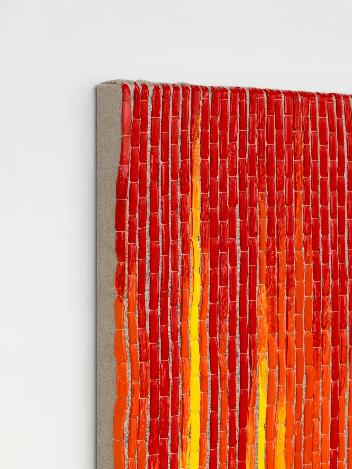 Image of Woven Paint as Warp (Red, Orange, and Yellow Values)
