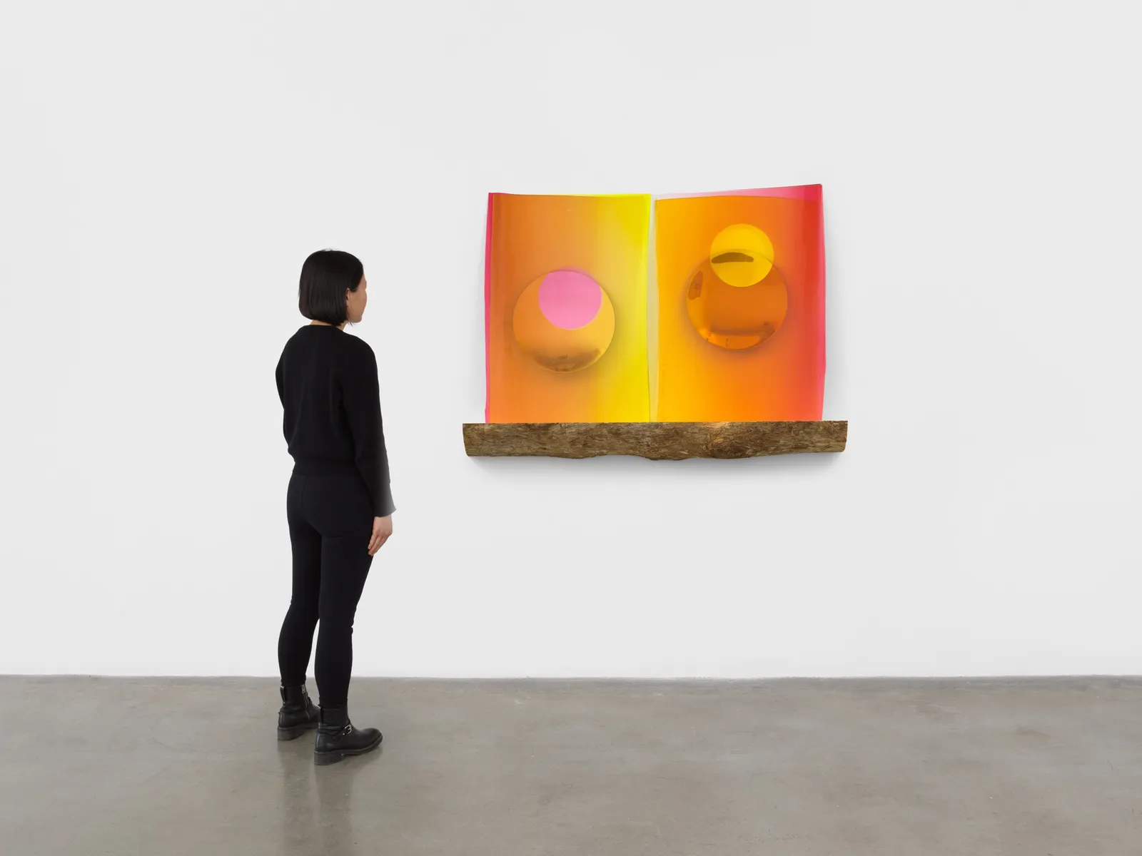 image of Eliasson tilted glass work on driftwood